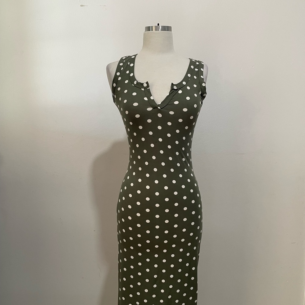 Polka dot green dress